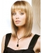 No-fuss Blonde Monofilament Shoulder Length Straight With Bangs Lace Synthetic Women Wigs