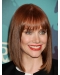 Medium Auburn Straight With Bangs Lace Front Synthetic Women Wigs