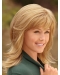 Polite Blonde Straight Shoulder Length Capless Synthetic Women Wigs