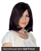 Black Straight Medium Without Bangs Hand-Tied Human Hair Women Wigs