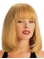 Refined Blonde Monofilament Straight Shoulder Length With Bangs Lace Human Hair Women Wigs