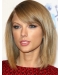 Fantastic Shoulder Length Straight Blonde With Bangs Taylor Swift Inspired Wigs