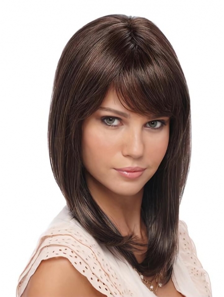 Easeful Straight Shoulder Length  Lace Front  Synthetic Celebrity Women Wigs