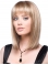 Discount Blonde Straight Shoulder Length With Bangs Lace Front Synthetic Women Wigs