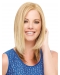 Preferential Blonde Shoulder Length Straight Without Bangs Lace Front Synthetic Women Wigs