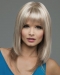 High Quality Blonde Straight With Bangs Shoulder Length Lace Front Synthetic Women Wigs