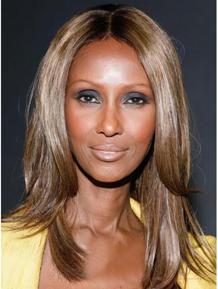 Medium Straight Without Bangs Lace Front Synthetic Women Iman Wigs