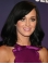 Soft Black Straight Shoulder Length Mono Human Hair Katy Perry Wigs For Women