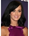 Soft Black Straight Shoulder Length Mono Human Hair Katy Perry Wigs For Women