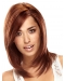 Exquisite Auburn Straight Shoulder Length Lace Front Human Hair Women Wigs