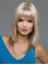 Ideal Blonde Straight With Bangs Shoulder Length Lace Front Synthetic Women Wigs