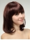 Fashionable Auburn Straight Shoulder Length With Bangs Capless Human Hair Women Wigs