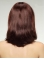 Fashionable Auburn Straight Shoulder Length With Bangs Capless Human Hair Women Wigs