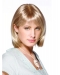 Blonde Shining Medium Straight Monofilament Synthetic Women Wigs