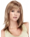 Convenient Brown Straight With Bangs Medium Synthetic Women Wigs