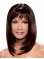  Young and Modern Mid-length Layered Straight with Bangs Lace Front Human Hair Beverly Johnson Wig 