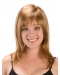 Convenient Blonde Straight Shoulder Length With Bangs Capless Synthetic Women Wigs