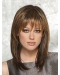Brown Ideal Straight With Bangs Capless Synthetic Medium Women Wigs