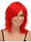  Shoulder Length Red  Straight Capless Synthetic Women Wigs