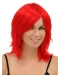  Shoulder Length Red  Straight Capless Synthetic Women Wigs