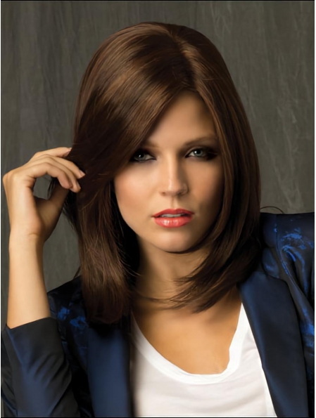 Lace Front Hairstyles Straight Synthetic Medium Wigs