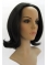 Durable Black Straight Without Bangs Lace Front Shoulder Length Synthetic Women Wigs