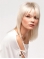 Young Fashion Platinum Blonde With Bangs Shoulder Length Straight Lace Front Wigs