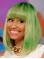 Best Straight With Bangs Shoulder Length Capless Synthetic Ombre Nicki Minaj Hair