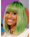 Best Straight With Bangs Shoulder Length Capless Synthetic Ombre Nicki Minaj Hair