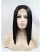 Black Straight Shoulder Length Without Bangs Lace Front Synthetic Women Wigs