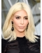 Blonde Straight Shoulder Length Lace Front Human Hair Kim Kardashian Wigs