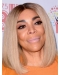 Lace Front Shoulder Length  Straight Grey Synthetic Bobs Wendy Williams Wigs