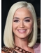 Straight Platinum Blonde Lace Front Shoulder Length Syntheitc Bobs Katy Perry Wigs