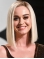 Straight Lace Front Shoulder Length Synthetic Grey Bobs Katy Perry Wigs