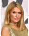 Straight Blonde Shoulder Length Without Bangs Lace Front Synthetic Women Paris Hilton Wigs