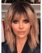  Shoulder Length Straight With Bangs Lace Front Synthetic Lisa Rinna Wigs