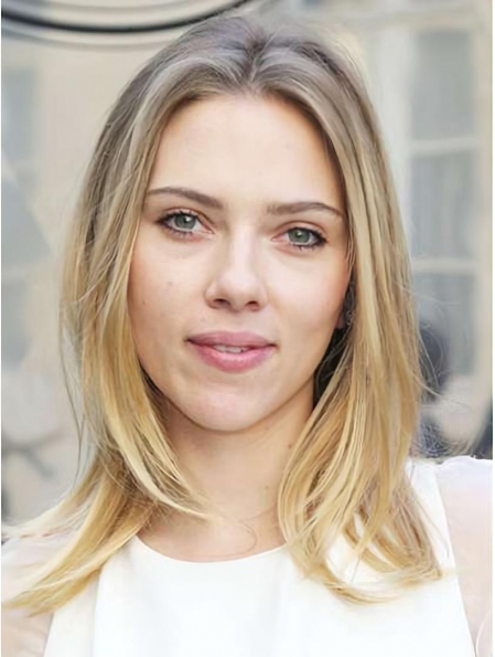 Straight Shoulder Length Ombre/2 Tone Synthetic Scarlett Johansson Wigs