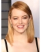 Blonde Lace Front Shoulder Length Straight Without Bangs Synthetic Emma Stone Wigs