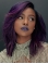 Purple Shoulder Length Straight Lace Front Layered Synthetic Women Justine Skye Wigs