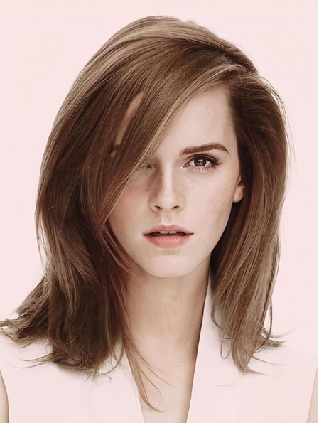 Synthetic Shoulder Length Straight Capless Synthetic Women Emma Watson Wigs