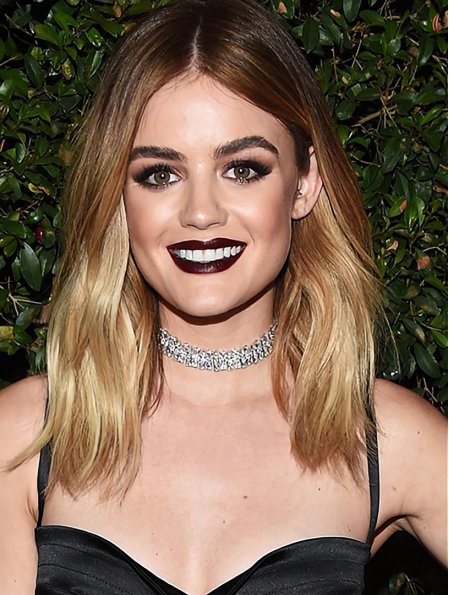 Straight Shoulder Length Lace Front Synthetic  Lucy Hale Wigs