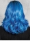 Shoulder Length Great Blue Synthetic Without Bangs Lace Front Wigs