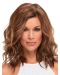Auburn Wavy Without Bangs  Monofilament Synthetic Women Wigs For Cancer