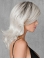  Shoulder Length Wavy Capless Synthetic Grey Women Wig
