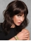 Medium Brown Wavy With Bangs Capless Synthetic Wigs For Women