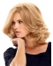 Trendy Blonde Wavy Shoulder Length Lace Front Synthetic Women  Wigs