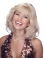 New Blonde Wavy With Bangs Shoulder Length Lace Front Human Hair Women Wigs