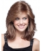 Perfect Brown Wavy With Bangs Capless Synthetic Women Wigs