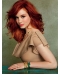Durable Shoulder Length Wavy Capless Copper Human Hair Women Wigs