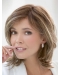 Popular Shoulder Length Wavy Blonde Layered Hand-Tied Mono Top Amazing Synthetic Women Wigs